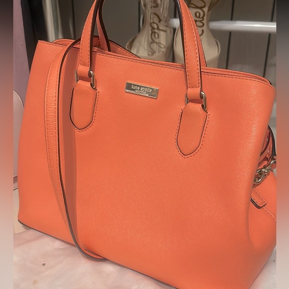 kate spade Handbags - KATE SPADE NY Evangelie Laurel Way Satchel Handbag Saffiano Leather Coral NWOT